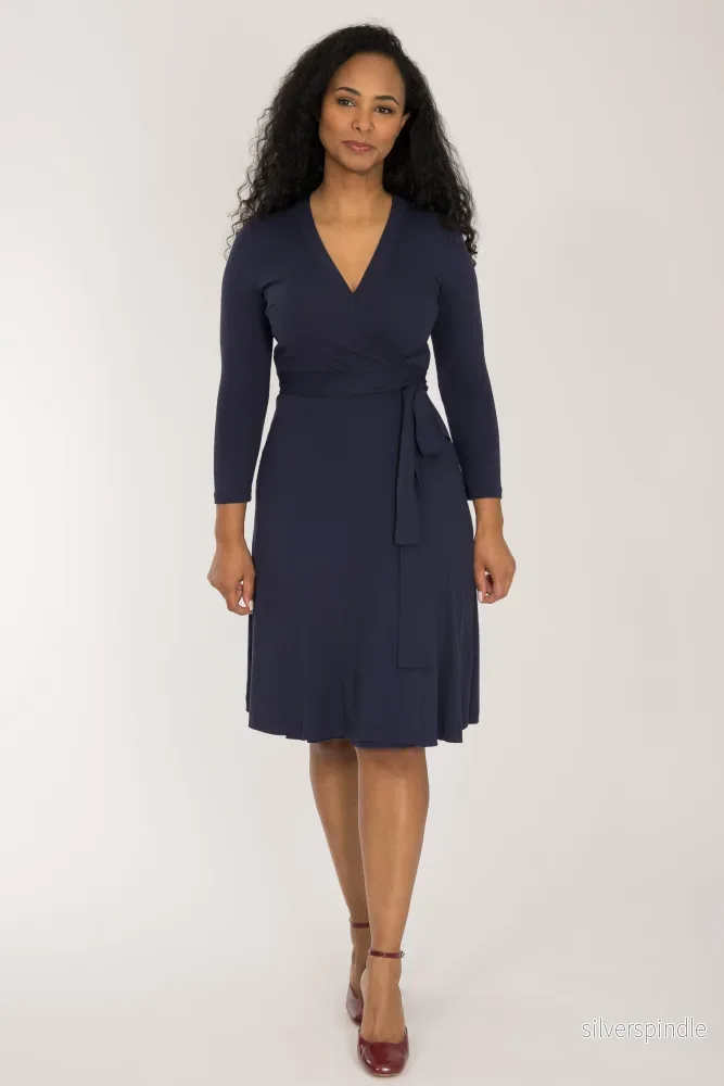 Bestie wrap short jersey dress - Navy