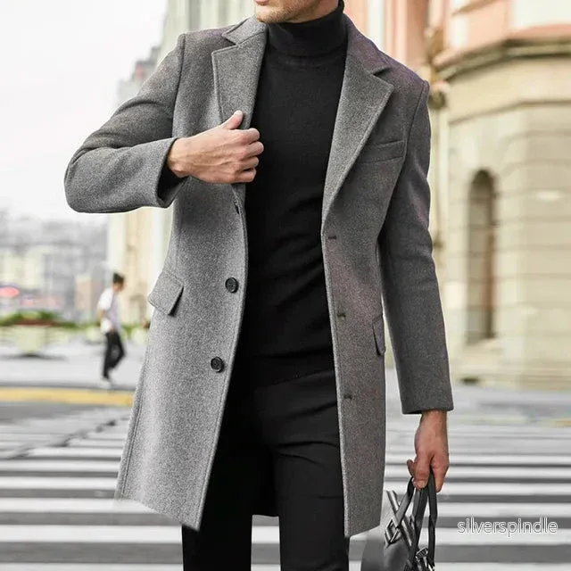 Elegant Herrkappa med Slag och Knäppning för Värme och Stil - Bild 2