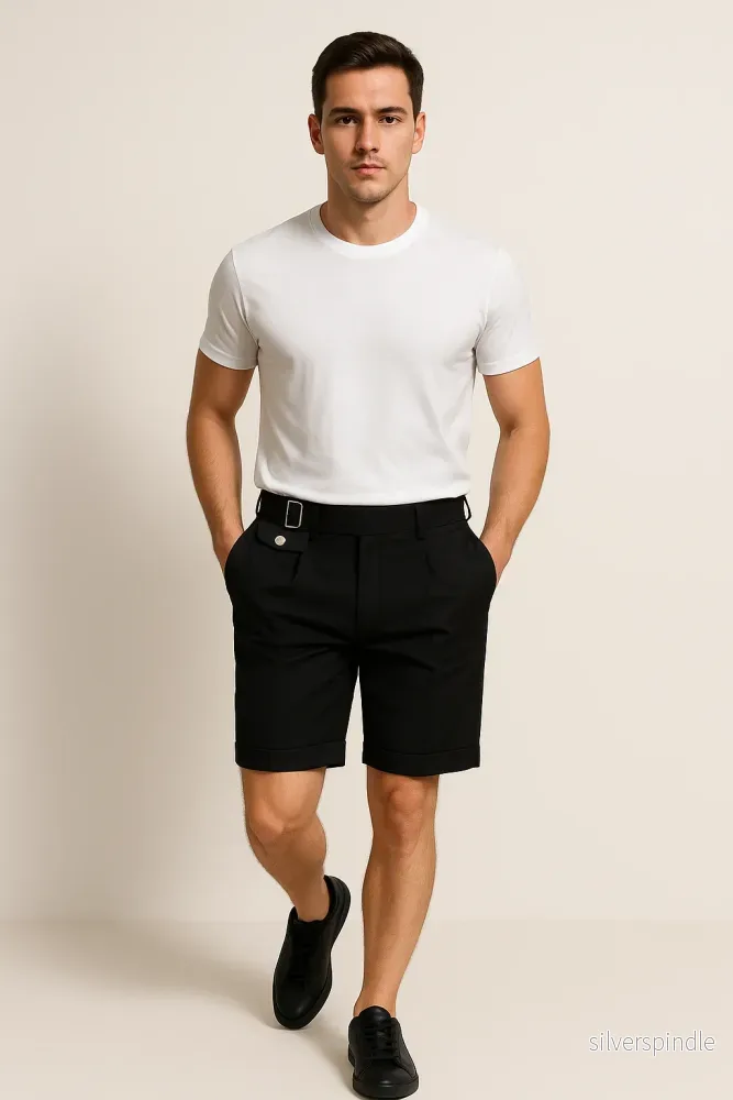 Skräddarsydda Shorts | Justerbar Passform med Veckad Design | Elegant Stil för Sommarutflykter - Bild 2