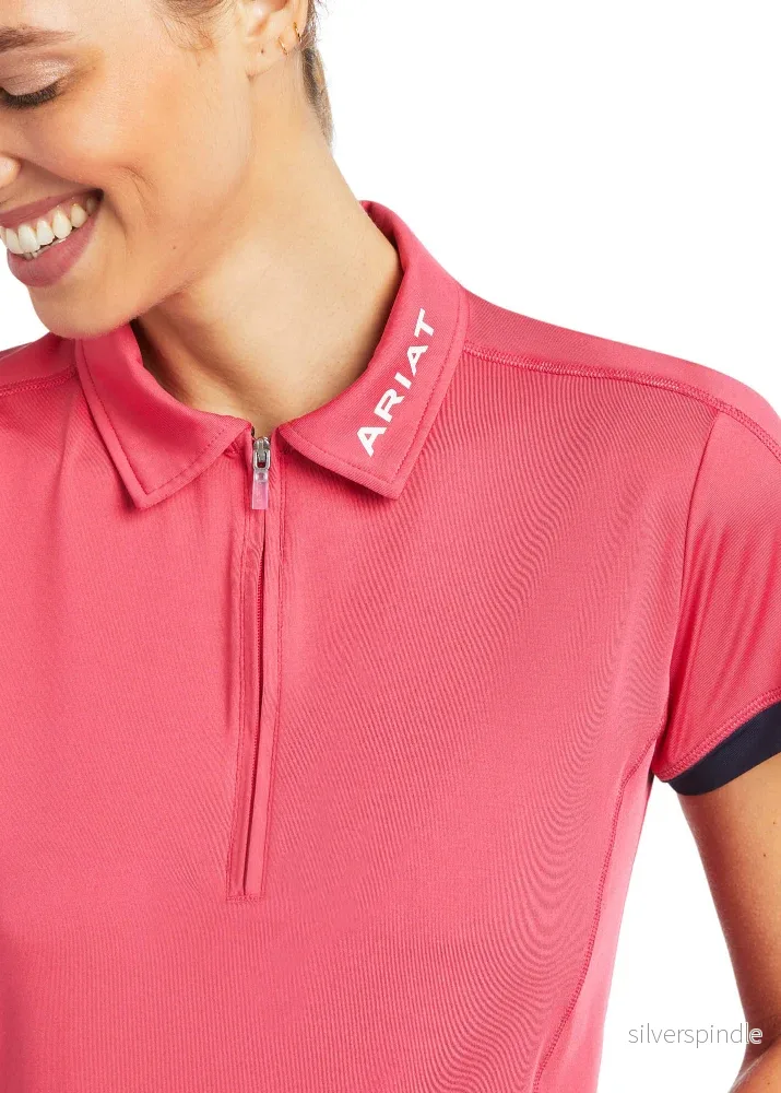 Ariat Bandera 1/4 Zip Polo Party Punch - Bild 2