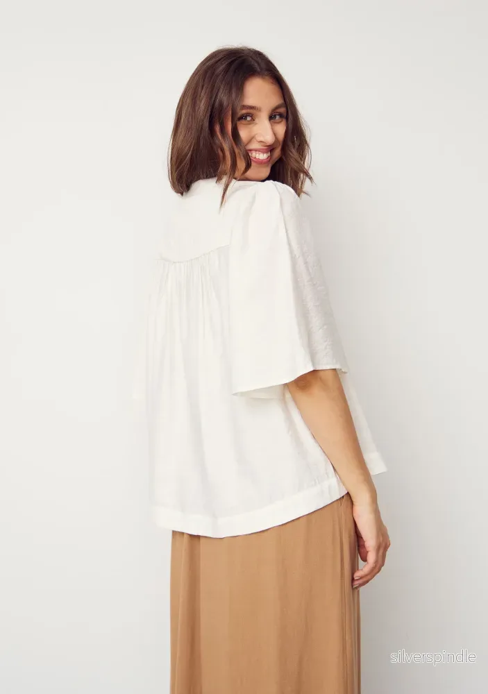Ane s/s Blouse - Broken White - Bild 3