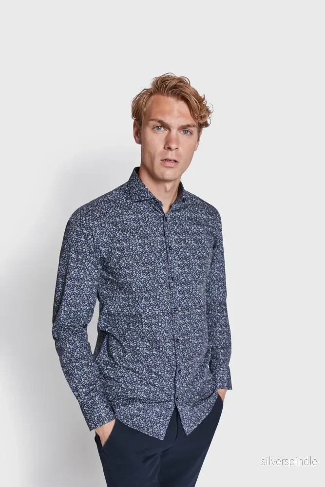 BS Saucedo Slim Fit Skjorta - Navy - Bild 3