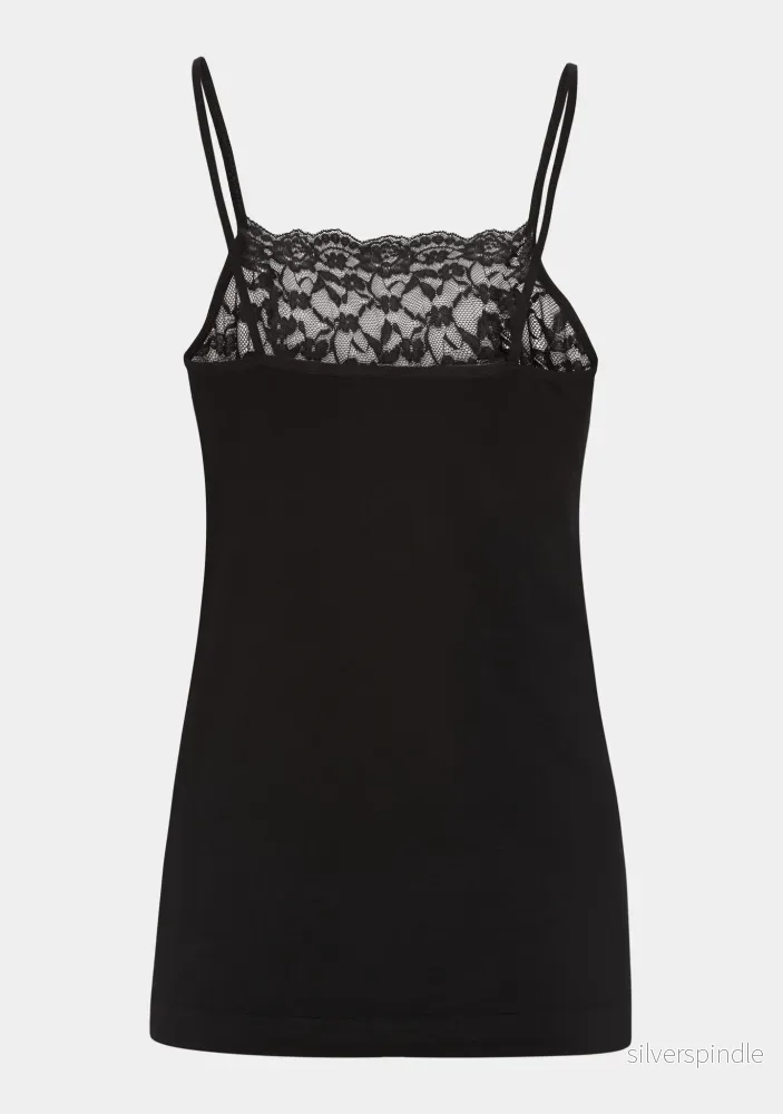 Nilla Wide Lace Top - Black - Bild 2