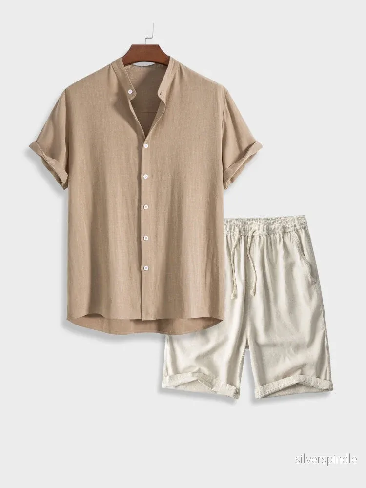 Ethan | Elegant Lätt Kortärmad Skjorta och Shortsset Ethan | Elegant Lätt Kortärmad Skjorta och Shortsset