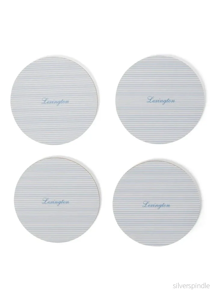 Lexington Laminated Double-Sided Coaster 4/s BL/WH