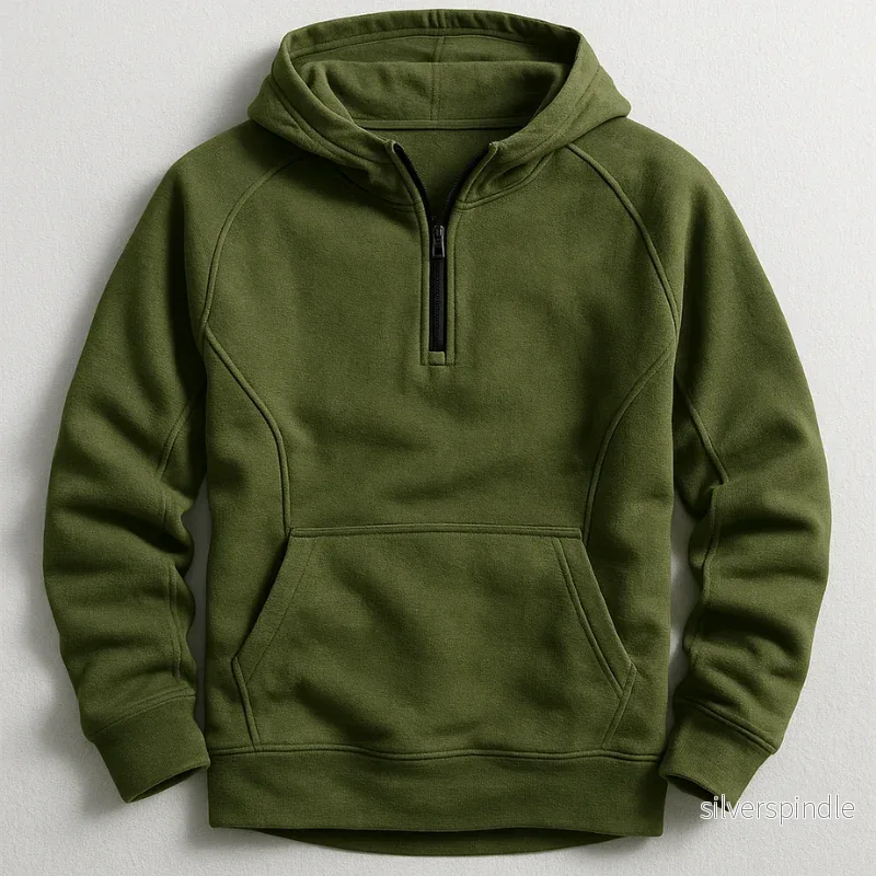 Ethan | Medeltjock Hoodie med Ribbstickade Muddar - Bild 3