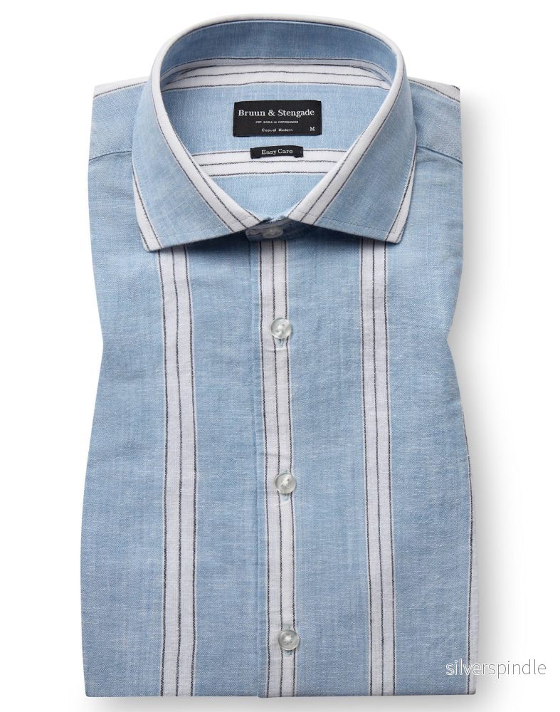 BS Correa Casual Modern Fit Skjorta - Light Blue/White