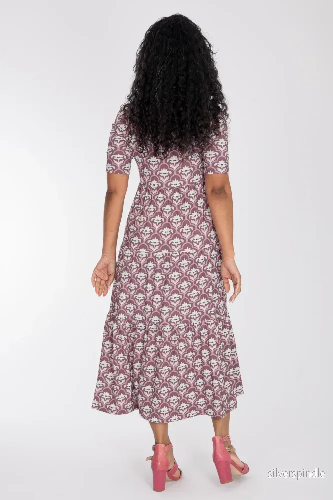 Forever mine collar midi jersey dress - Mauve - Bild 3