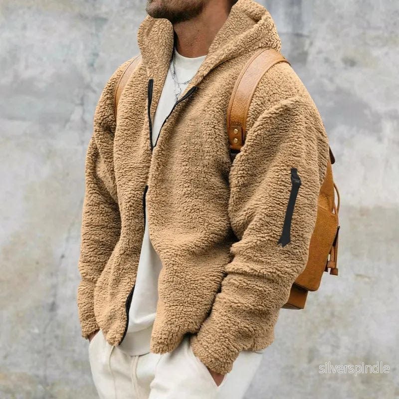 Mjuk Teddy Fleece Luvtröja för Herr med Full Dragkedja | Varm och Avslappnad Stil för Kalla Dagar - Bild 2