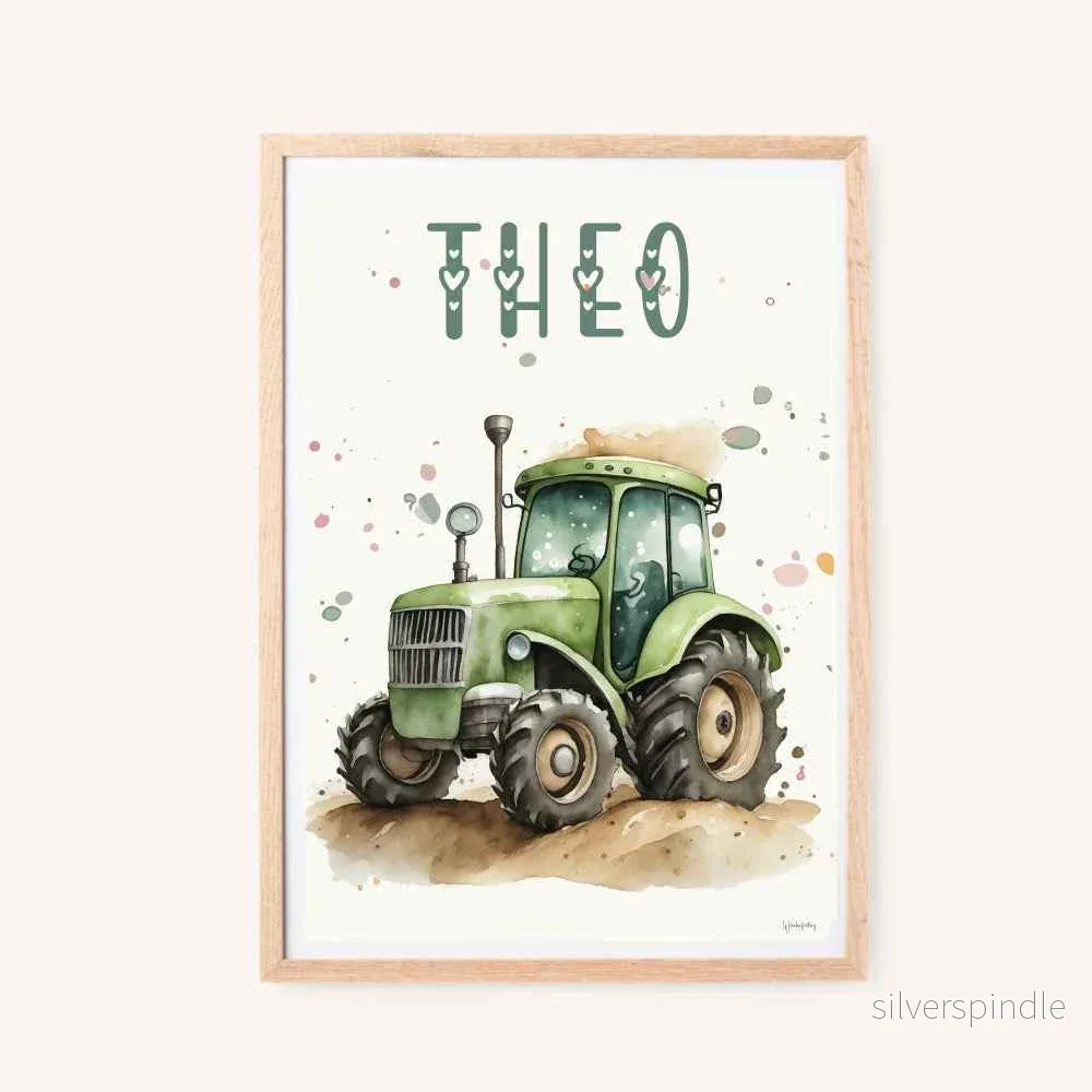 Poster med namn - Traktor