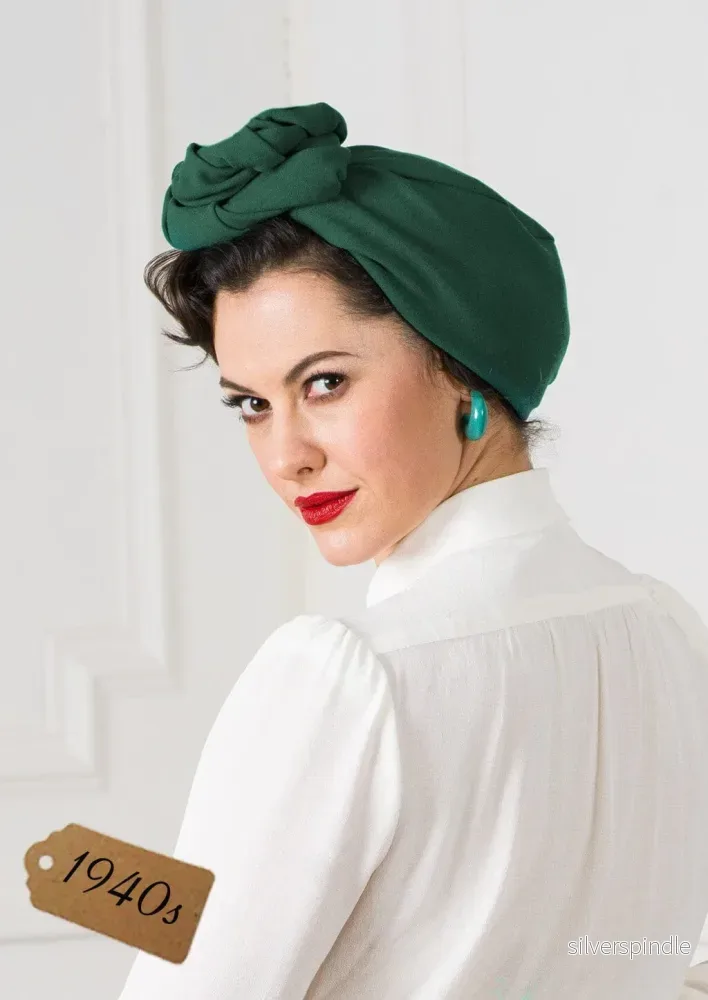Turban - grön i 1940-talsstil - Bild 2