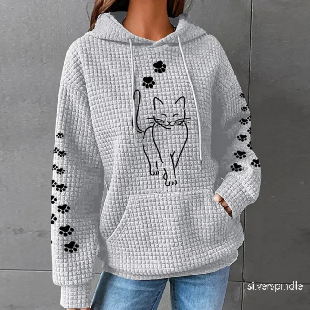 Mia | Trendig Vågig Pullover Med Kattmotiv - Bild 3