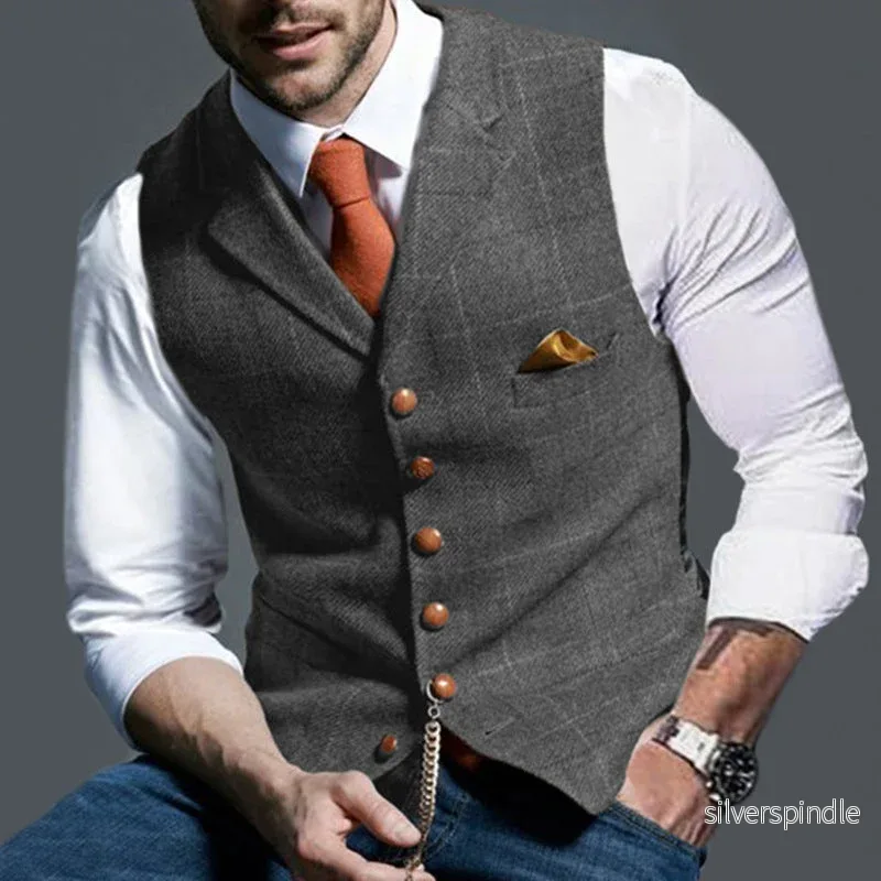 Ethan | Elegant Slim Fit Rutig Väst för Sommar - Bild 3