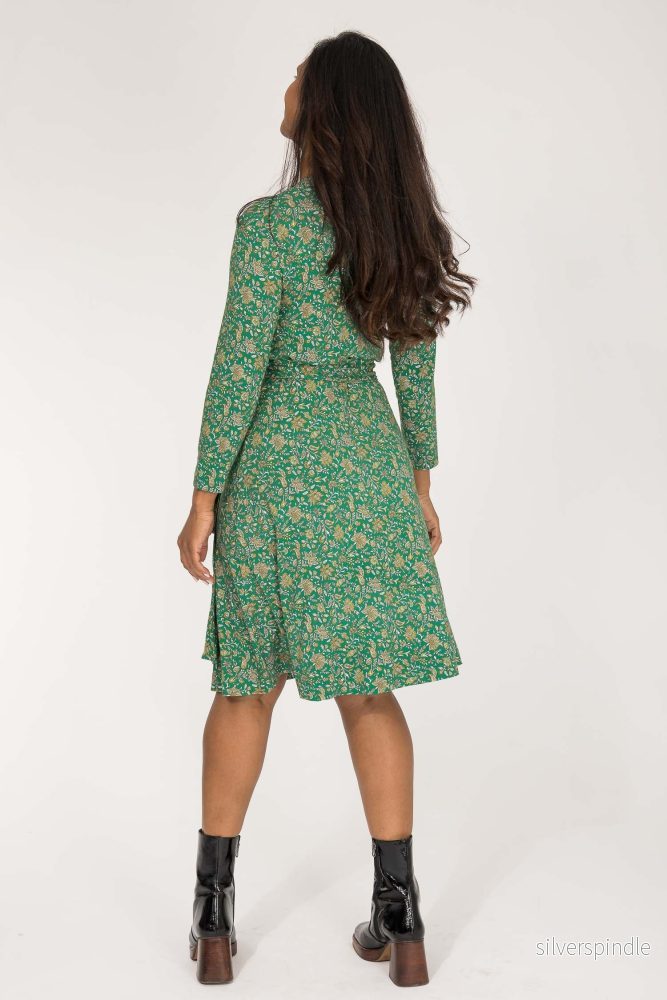 Bestie short wrap jersey dress - Green - Bild 3