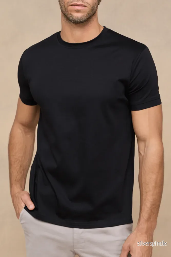 Ethan | Mjuk Rundhalsad T-shirt i Bomullsblandning för Vardagsbruk - Bild 2
