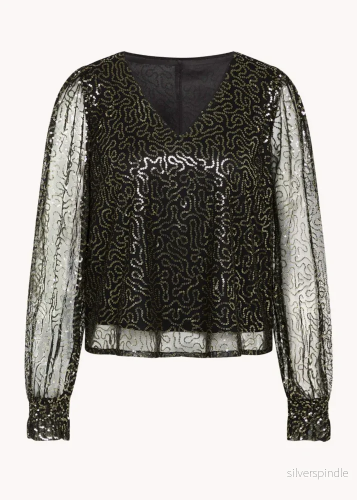 Claire Rit Blouse Black Gold Claire Rit Blouse Black Gold
