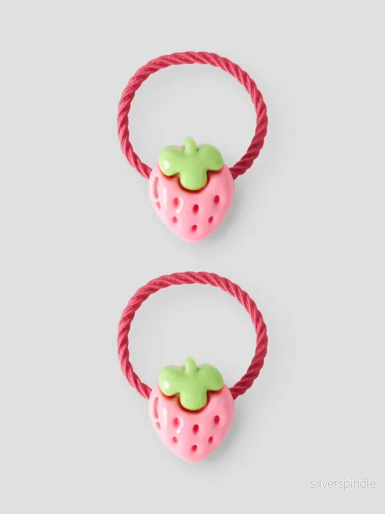Hårsnodd 2-pack Jordgubbe - Bild 3