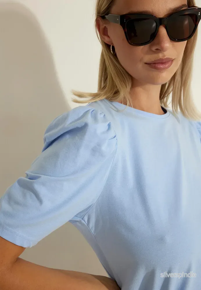 TEE PUFF T-SHIRT - Chambray blue - Bild 3