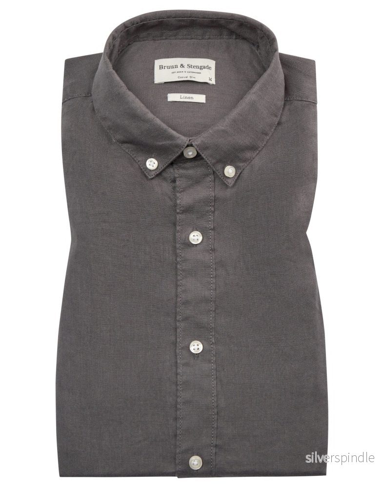 BS Sainz Casual Slim Fit Skjorta - Charcoal