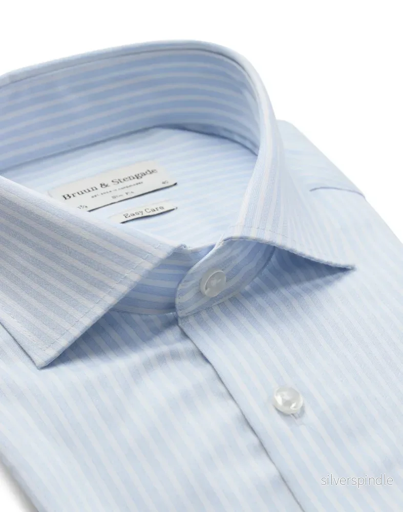 BS Borko Slim Fit Skjorta - Light Blue/White - Bild 2