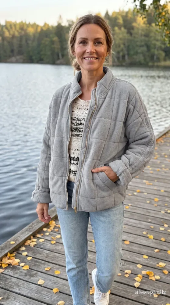 Olivia | Quiltad Övergångsjacka Dam med Ståkrage och Dragkedja