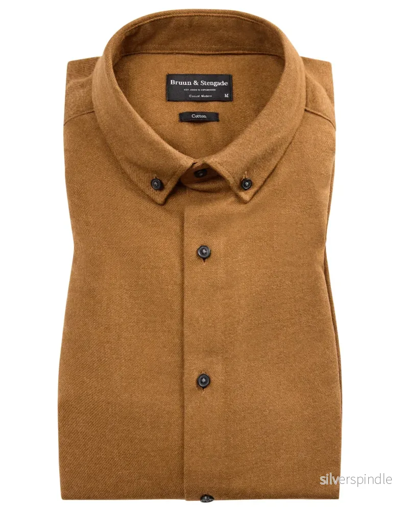 BS Oslo casual modern fit Skjorta - Camel