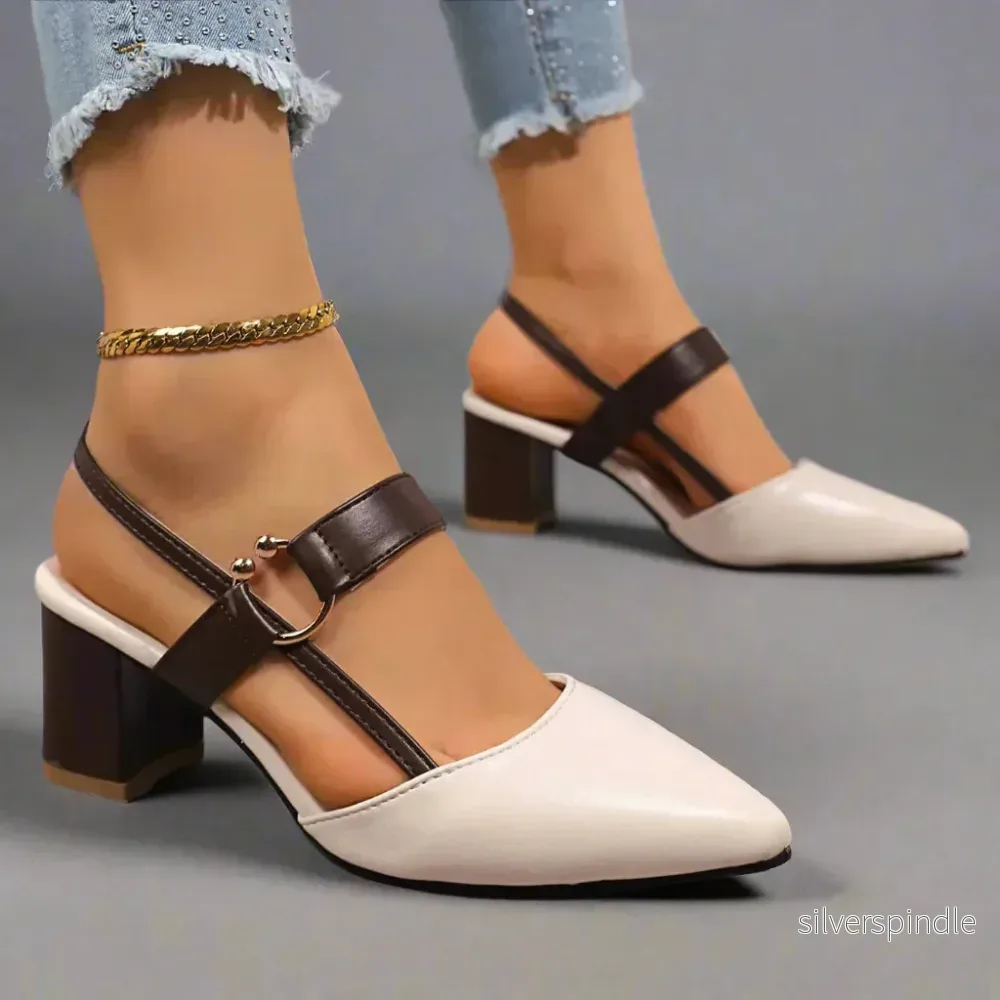 Sophie | Elegant Slingback Klackskor Dam med Blockklack och Stöd - Bild 2