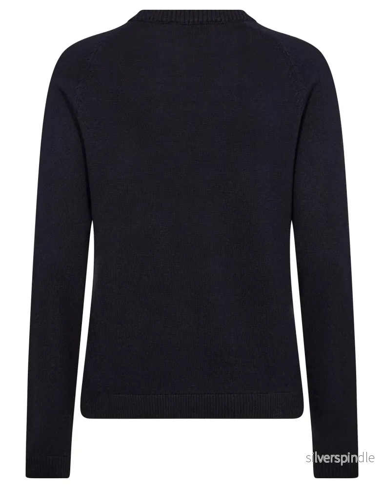 BS Layla Regular Fit Stickat - Navy - Bild 2