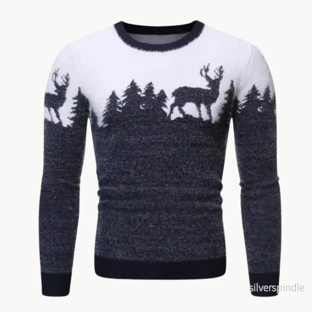 Festlig Stickad Tröja för Män med Julmotiv | Mjuk och Bekväm Vinterkläder Festlig Stickad Tröja för Män med Julmotiv | Mjuk och Bekväm Vinterkläder