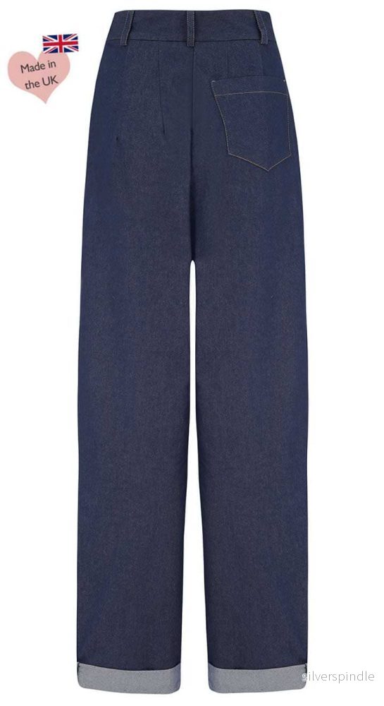 Monroe højtaljede denim bukser - blå - Bild 2