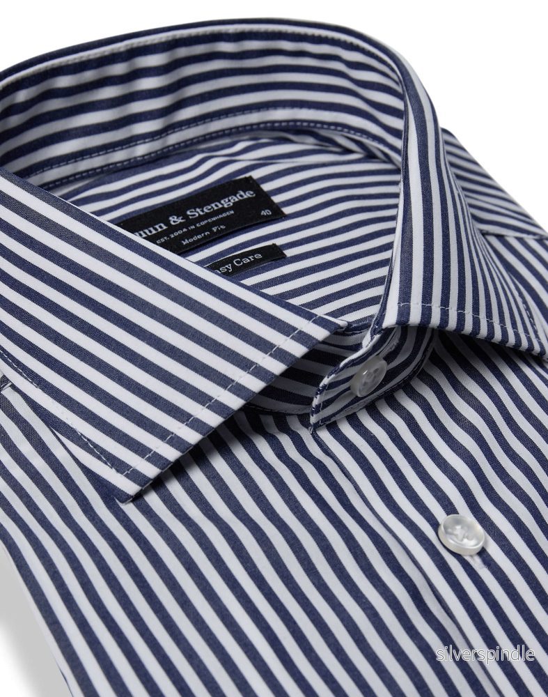 BS Julio Modern Fit Skjorta - Navy/White - Bild 2