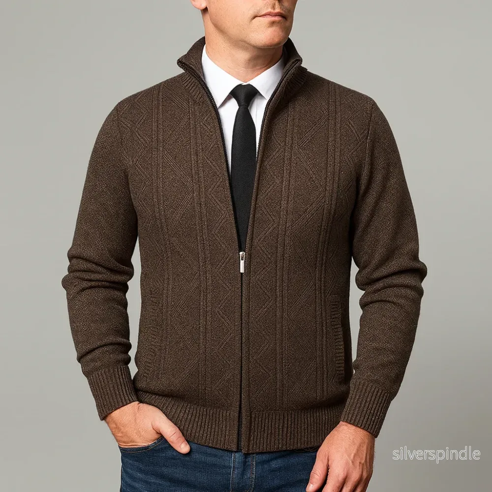 Ethan | Stickad Hösttröja med Ståkrage och Dragkedja Ethan | Stickad Hösttröja med Ståkrage och Dragkedja