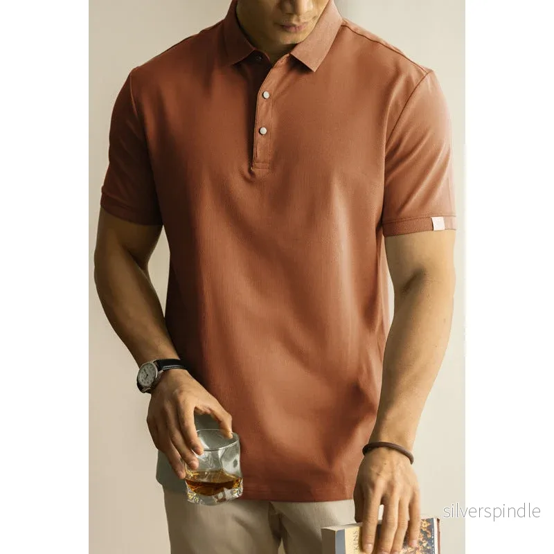 Ethan | Elegant Kortärmad Polo Skjorta i Bomullsblandning - Bild 2