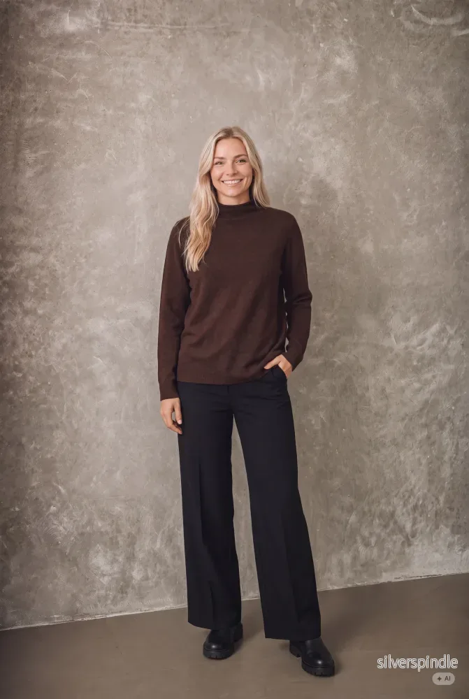 Frigga A-Shape Pullover - Dark Brown Melange - Bild 3