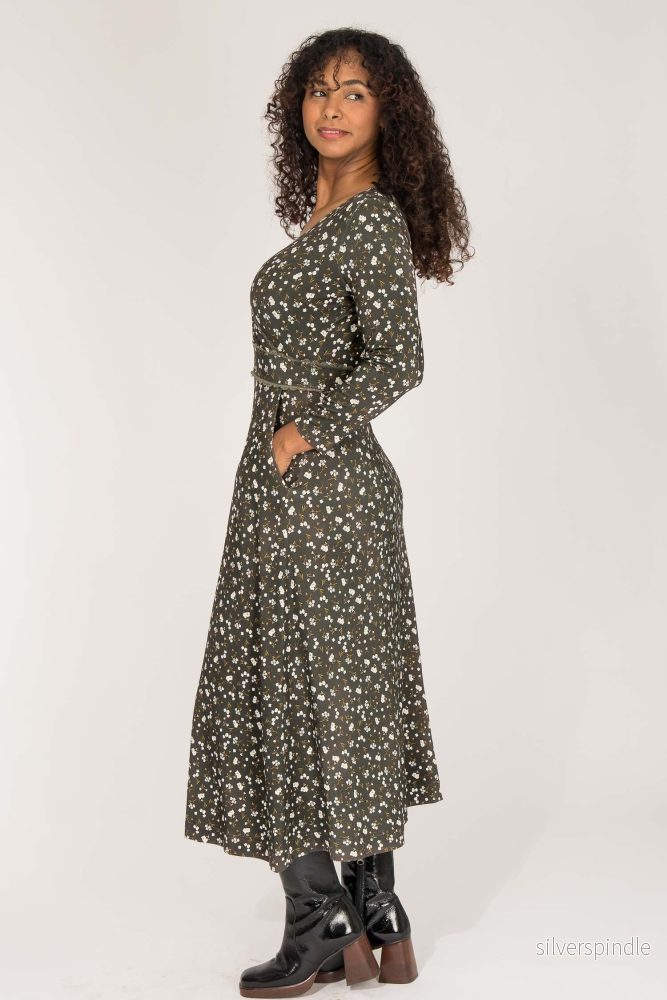 Picot pocket midi jersey dress - Brown - Bild 2