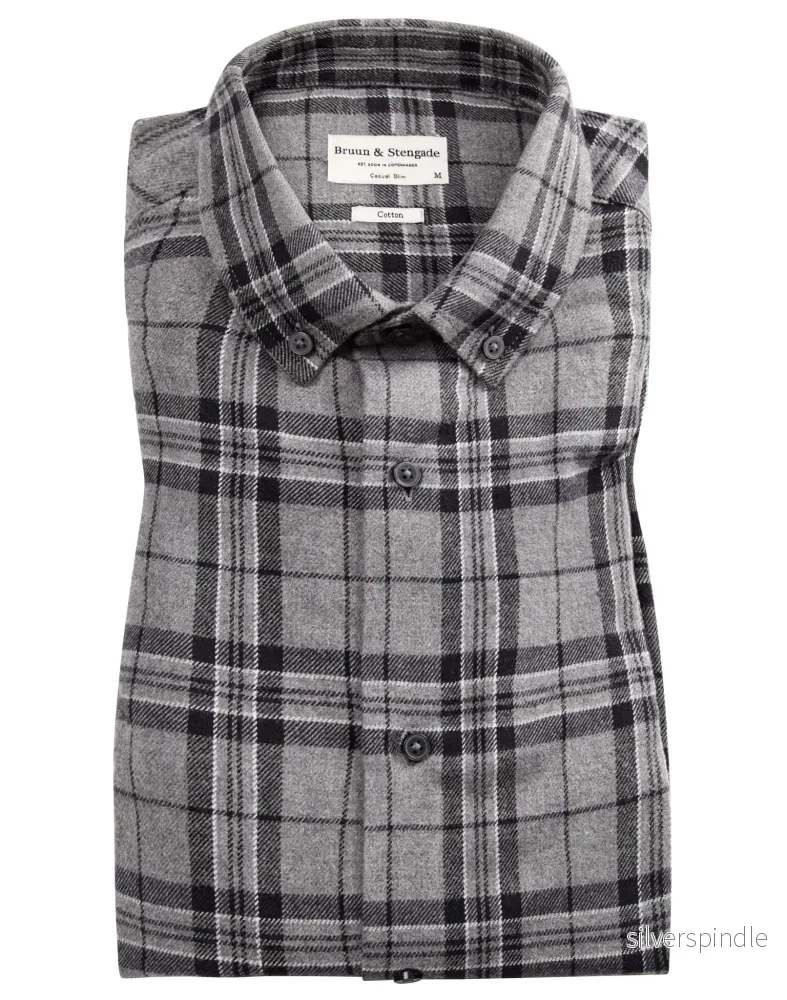 BS Trondheim casual slim fit Skjorta - Grey