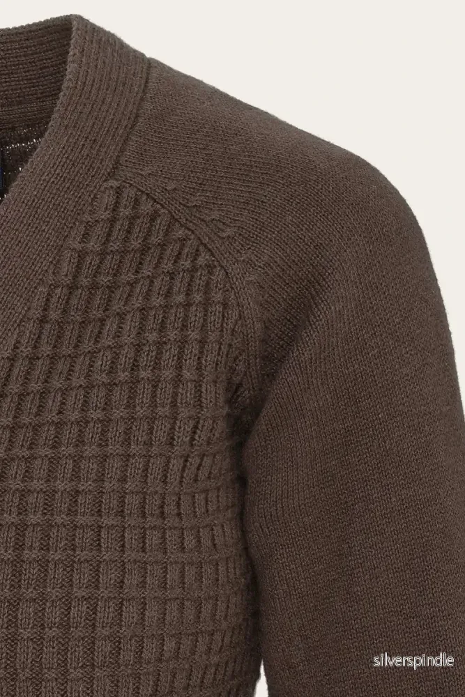 The Cable Knit College Cardigan - Brun - Bild 3