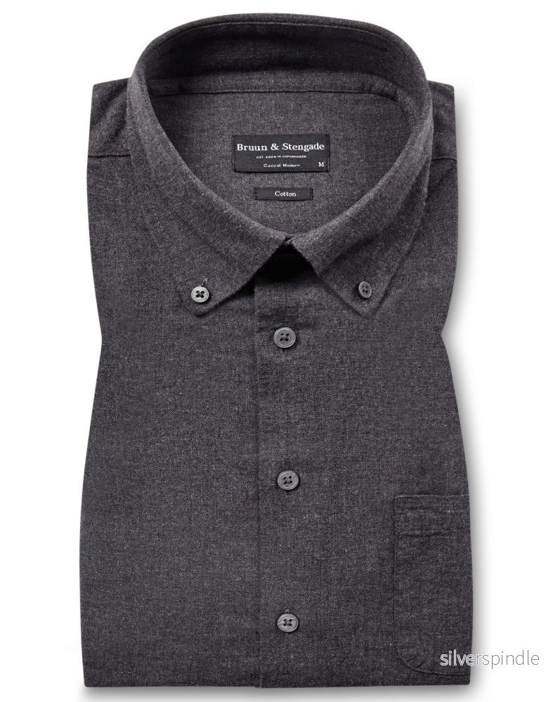 BS Cotton Casual Modern Fit Skjorta – Charcoal BS Cotton Casual Modern Fit Skjorta – Charcoal