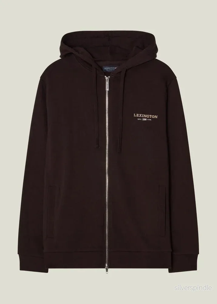 Lexington Logo Zip Hood Dark Brown Lexington Logo Zip Hood Dark Brown