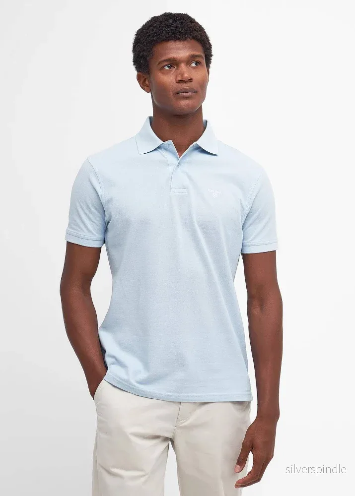 Barbour Lightweight Sports Polo Shirt Chambray Blue Barbour Lightweight Sports Polo Shirt Chambray Blue