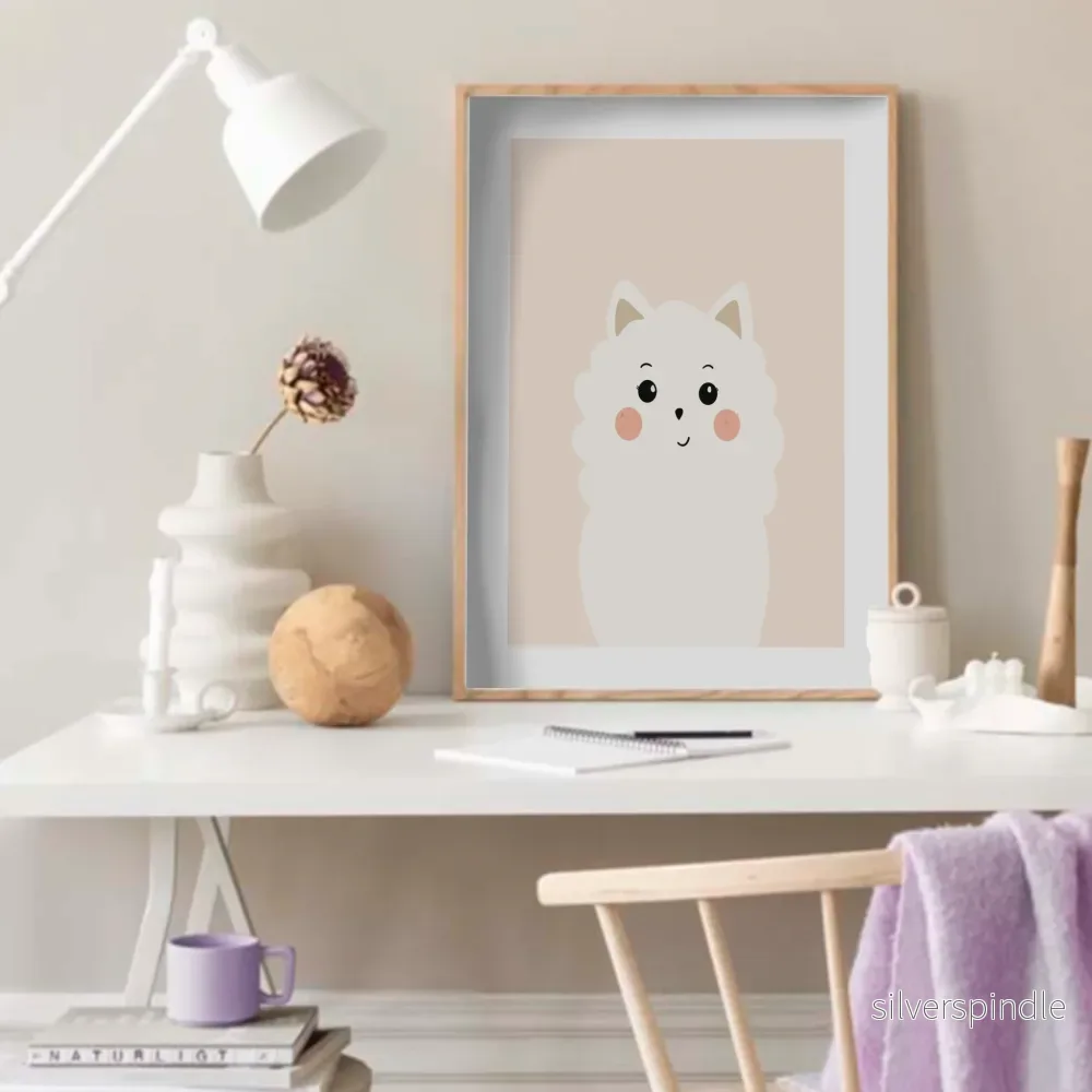 Hundporträtt Peachrosa - Handmålad Hund Poster - Bild 3