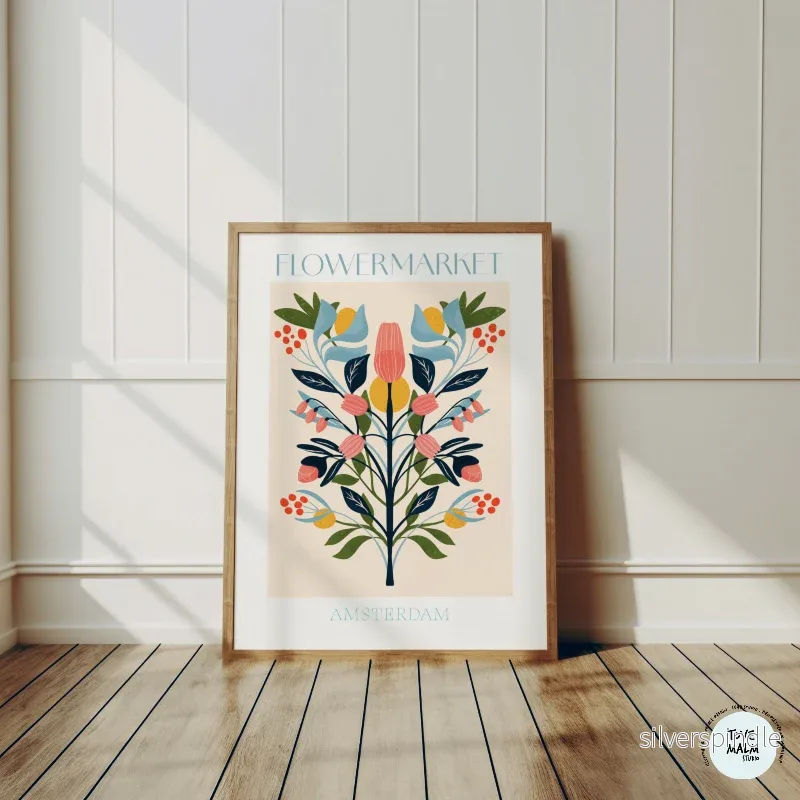 Flowermarket Poster – Färgrik Hyllning till Amsterdams Blomsterprakt - Bild 3