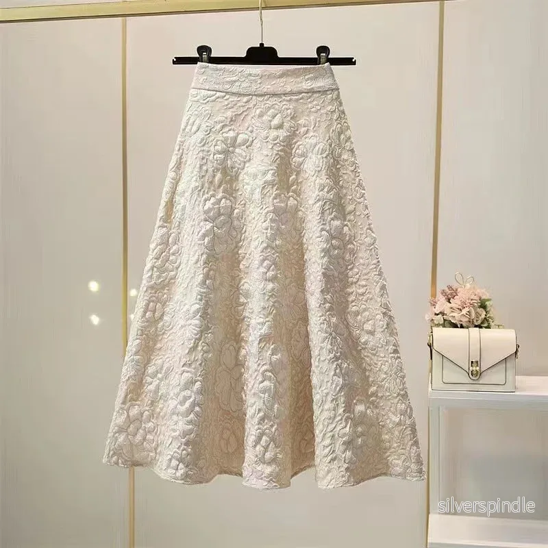 Mia | Blommig Hög Midja Swingkjol Med Elegant Design Mia | Blommig Hög Midja Swingkjol Med Elegant Design