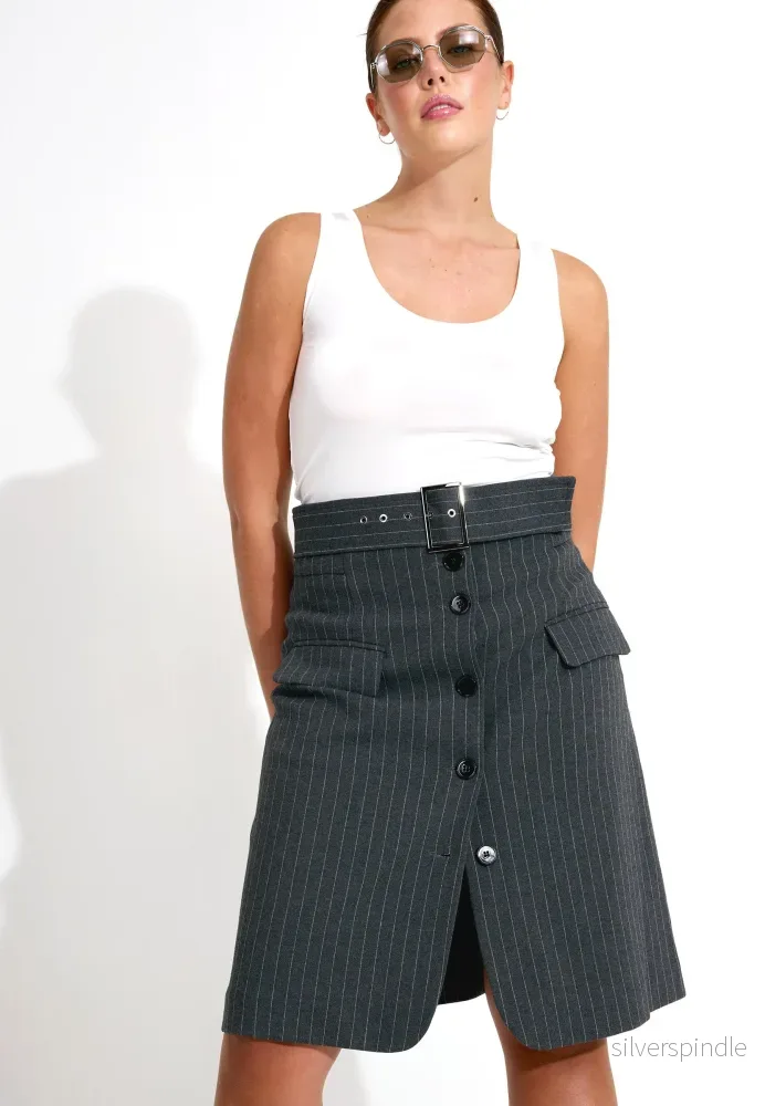 BALDO JERSEY SKIRT – Grå BALDO JERSEY SKIRT – Grå