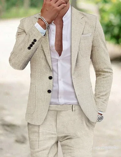Liam | Elegant Lätt Herrsommarkostym med Struktur - Bild 3