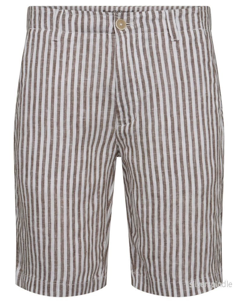 BS Abel Regular Fit Shorts - Brun/Vit