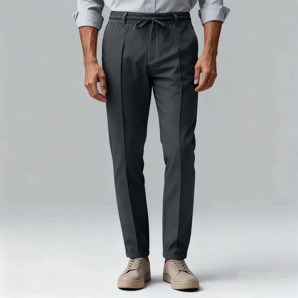Eleganta Chinos för Män med Elastisk Midja och Modern Passform | Bekväma Byxor för Vardagsbruk Eleganta Chinos för Män med Elastisk Midja och Modern Passform | Bekväma Byxor för Vardagsbruk