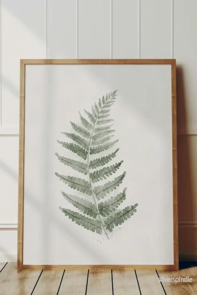 Sage Green Fern No. 2 – Botanisk ormbunkeposter i salviagrön
