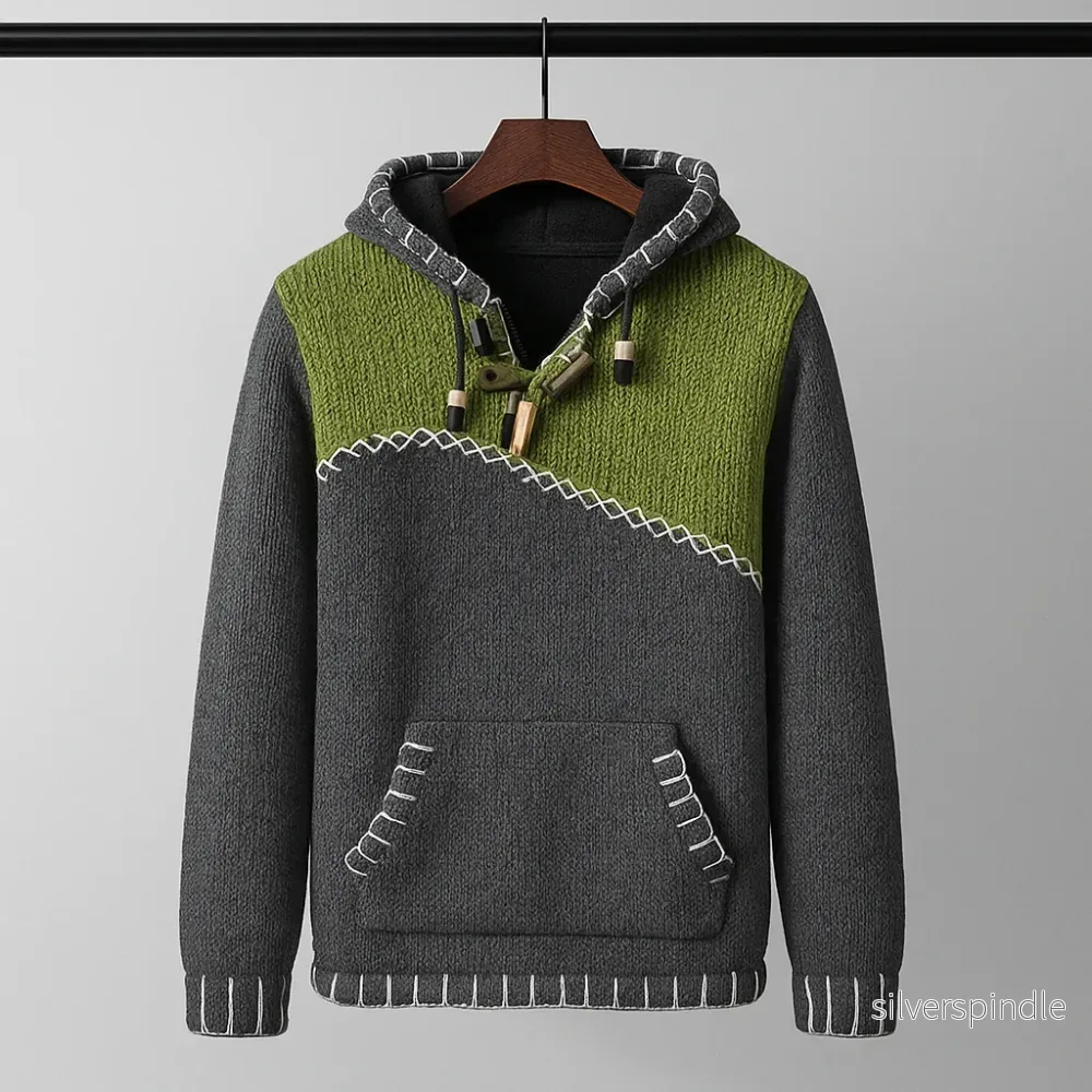 Ethan | Strukturerad Höst Hoodie Med Kontrastsömmar Ethan | Strukturerad Höst Hoodie Med Kontrastsömmar
