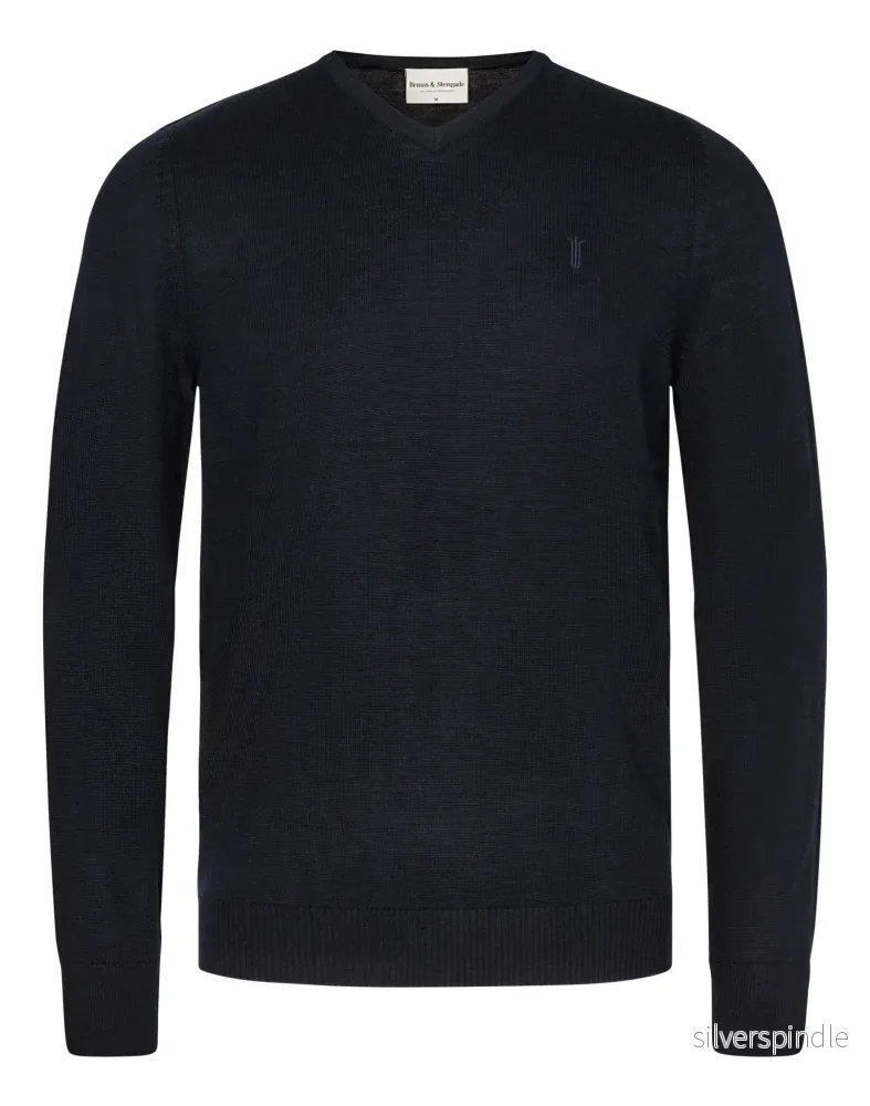 BS Uranus regular fit stickad tröja – Marinblå